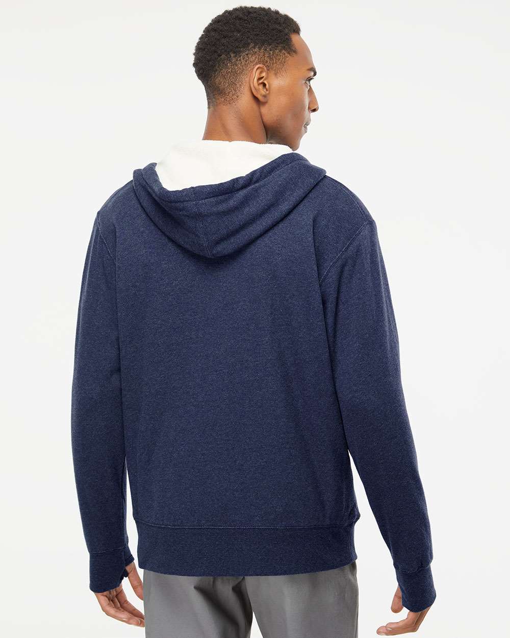 Unisex Heavyweight Sherpa Lined Heather Zip Hood